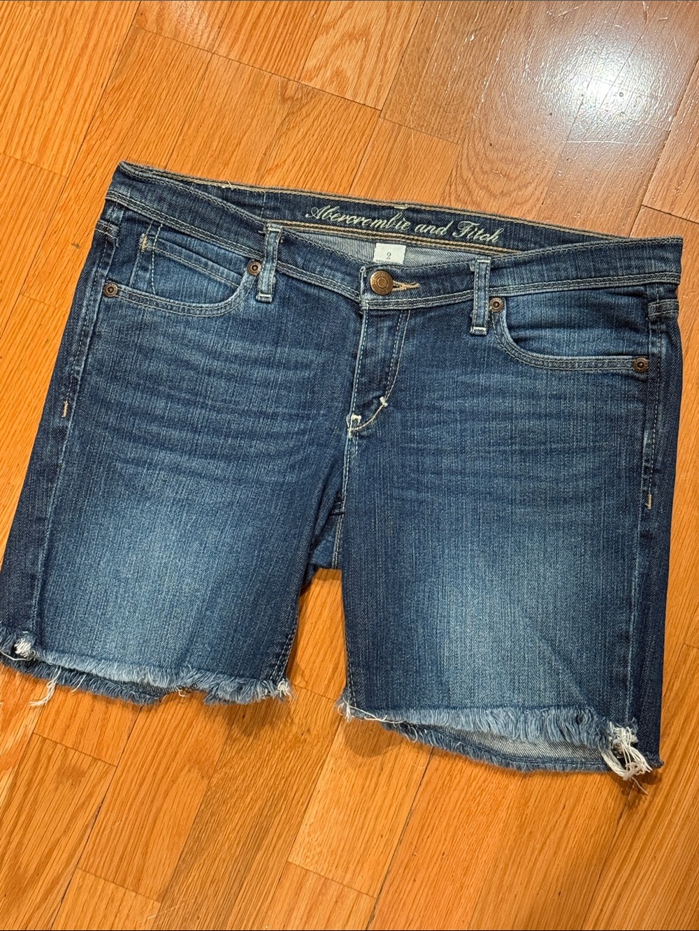 Abercrombie & Fitch Dark Blue Denim Cutoff Shorts